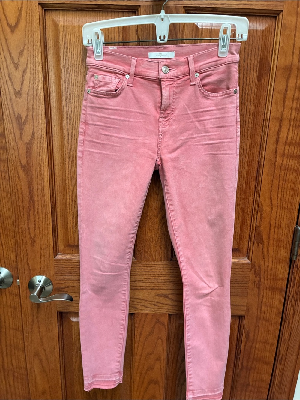 7 for All Mankind skinny salmon color jeans, size 24